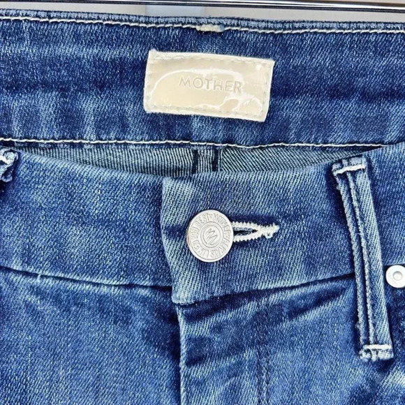 Mother Looker Ankle Chew Size 25 Jeans Denim Distressed Blue - Picture 4 of 9
